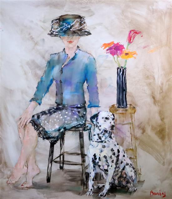 § Muriel Barclay (20th C. Scottish) Black and white accesories 40 x 36in.